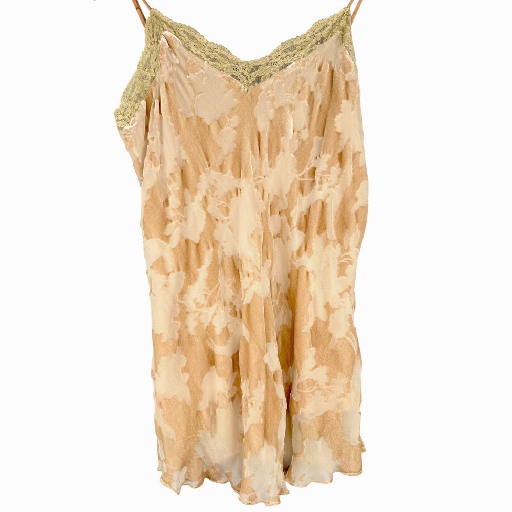 NWT Johnny Was Jade Large Beau Strap Pink Camisole Burnout Velvet Silk Lace Tank